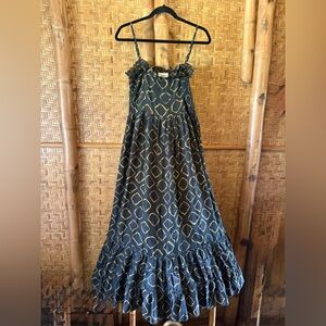 BELL by Alicia Bell Elegant Black and Gold silk cotton maxi Dress large